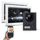 GOLIATH Hybrid IP Türsprechanlage | App | Anthrazit | 1-Familie | 2x 10 Zoll | Unterputz | 180 Grad 