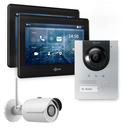 GOLIATH Hybrid IP Gegensprechanlage | App | Silber | 1-Familie | 2x 7 Zoll | Aufputz | 180° Kamera