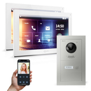 GOLIATH Hybrid IP Videotürsprechanlage | App | 1-Familie | 2x 10 Zoll HD | Unterputz | 180° Kamera