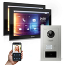 GOLIATH Hybrid IP Video Türsprechanlage | App | 2-Familien | 2x 10 Zoll HD | RFID | Unterputz | 180°