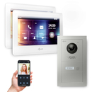 GOLIATH Hybrid IP Gegensprechanlage mit App | 1-Familie | 2x 7 Zoll HD | Unterputz | 180° Kamera