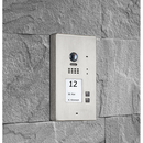 BALTER EVIDA Silver RFID Edelstahl-Türstation für 2 Teilnehmer, 2-Draht BUS Technologie (Video / Audio / Strom), 170° Ultra-Weitwinkelkamera, Aufputz