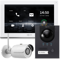 GOLIATH Hybrid IP Video Türsprechanlage mit App | Anthrazit | 1-Familien | 10 Zoll | Aufputz | 180°