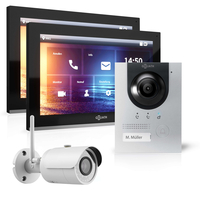 GOLIATH Hybrid IP Video Sprechanlage | App | Silber | 1-Familienhaus | 2x 10 Zoll | Unterputz | 180°