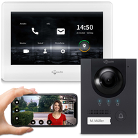 GOLIATH Hybrid IP Video Türsprechanlage | App | Anthrazit | 1-Familie | 7 Zoll | Aufputz | 180 Grad
