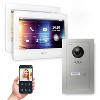 GOLIATH Hybrid IP Gegensprechanlage mit App | 1-Familie | 2x 7 Zoll HD | Unterputz | 180° Kamera