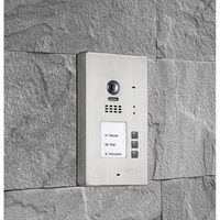 BALTER EVIDA Silver RFID Edelstahl-Türstation für 3 Teilnehmer, 2-Draht BUS Technologie (Video / Audio / Strom), 170° Ultra-Weitwinkelkamera, Aufputz