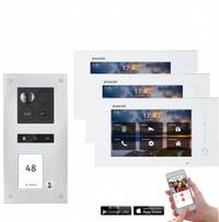 BALTER ERA Video Türsprechanlage mit Smartphone App für 1 Familienhaus mit Bewegungsmelder, 3x Monitore, WLAN