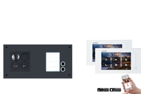2-Fam. Video Türsprechanlage BALTER ERA IP BUS Komplettsystem mit RFID Türstation für 2 Teilnehmer, 2x7 WIFI Touchscreen Monitor und Hauptstromverteiler mit App für iOS & Android in waagerechter Form