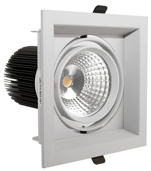 LED SMD Einbaustrahler Einbauspot eckig Downlight 15W Aluminium mit Trafo dimmbar