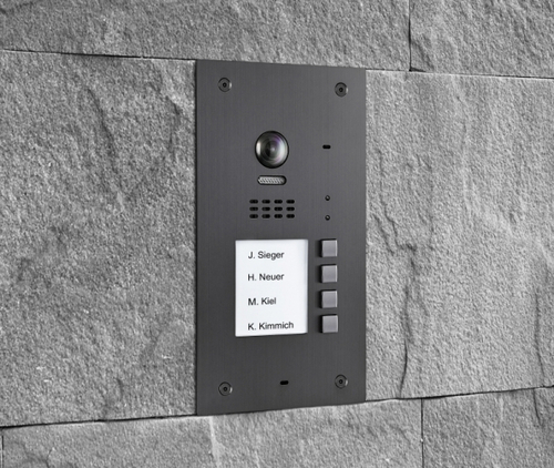 BALTER EVIDA Graphit RFID Edelstahl-Türstation für 4 -Familienhaus, 2-Draht BUS Technologie