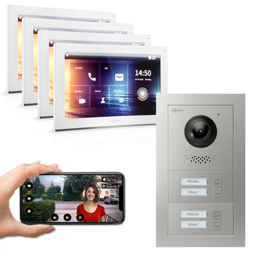 GOLIATH Hybrid IP Video Türsprechanlage | App | 4 Fam | 4x10