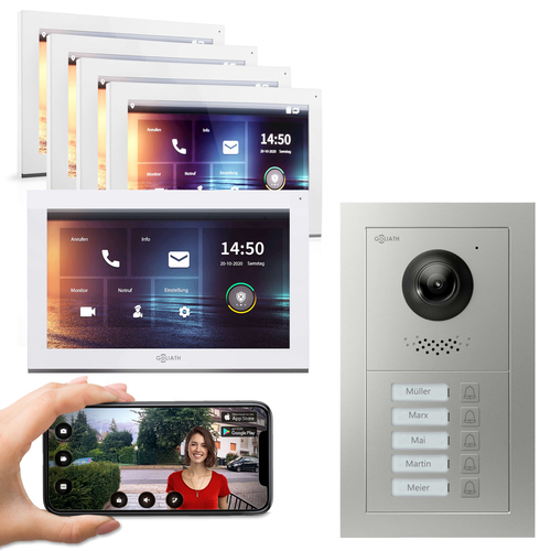 GOLIATH Hybrid IP Video Türsprechanlage | App | 5 Fam | 5 x 10