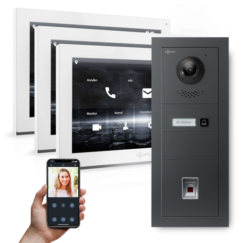 GOLIATH Hybrid IP Videotürsprechanlage | Anthrazit | 1-Fam | 3x 10