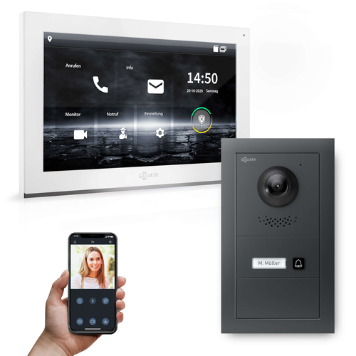 GOLIATH Hybrid IP Video Türsprechanlage mit Anthrazit | 1-Fam | 10
