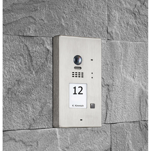 BALTER EVIDA Silver RFID Edelstahl-Türstation für 1 Teilnehmer, 2-Draht BUS Technologie (Video / Audio / Strom), 170° Ultra-Weitwinkelkamera, Aufputz