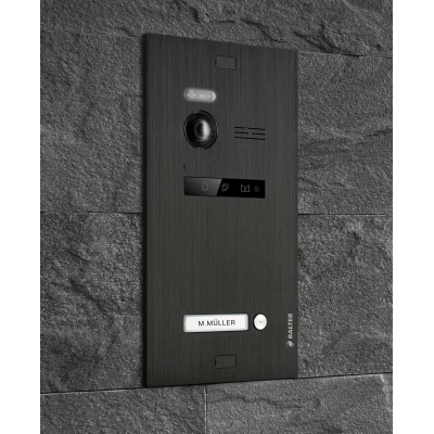 BALTER EVO Black Türstation für 1 Teilnehmer, 2-Draht BUS Technologie (Video / Audio / Strom), 150° Weitwinkelkamera